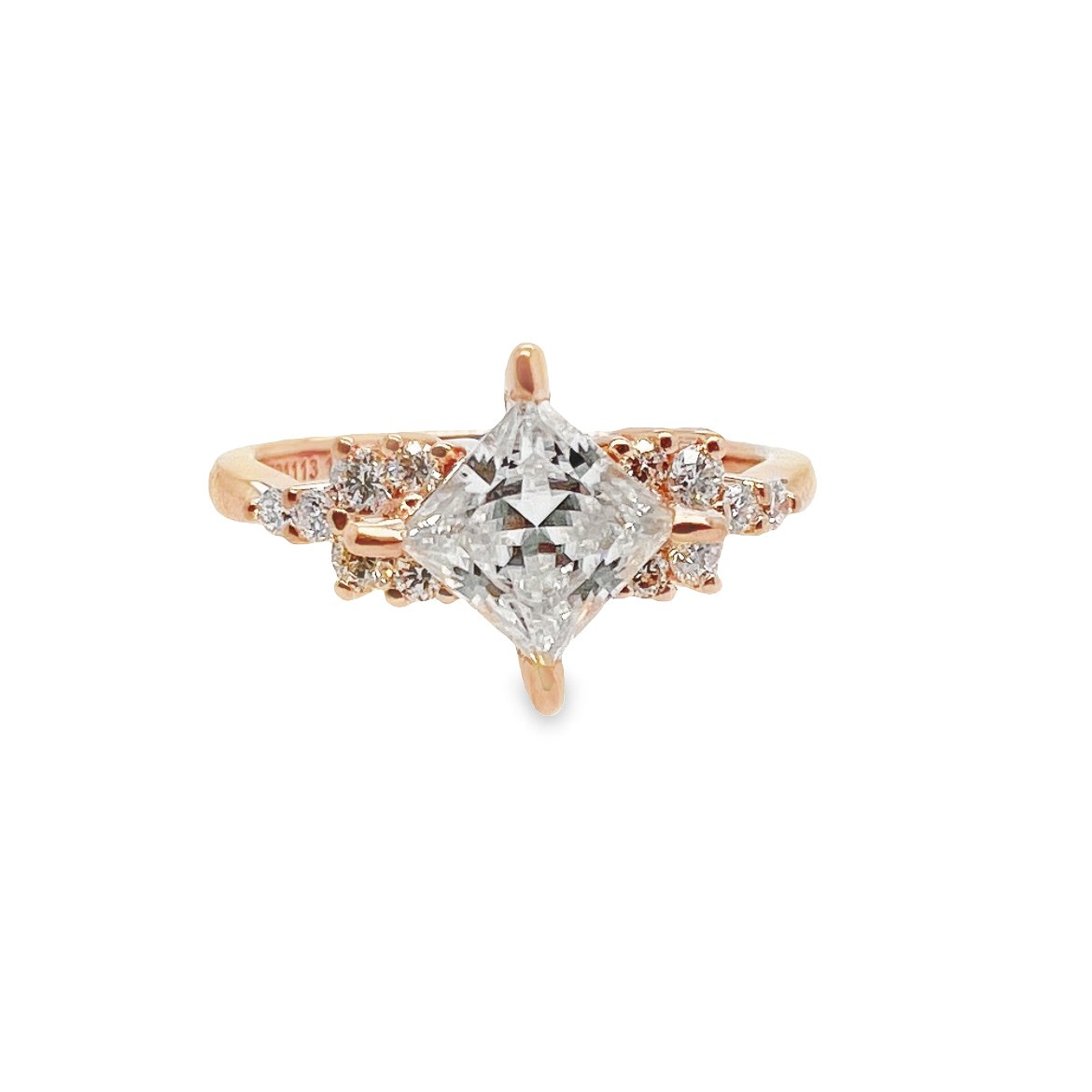 1CT 14k Rose gold princess cut custom ring