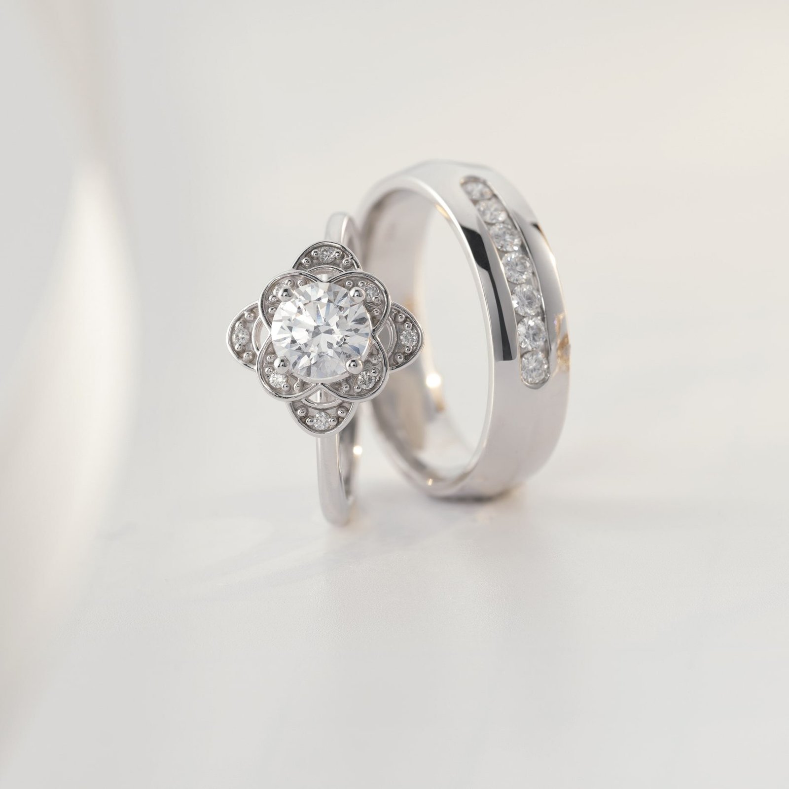 Platinum custom engagement ring -min